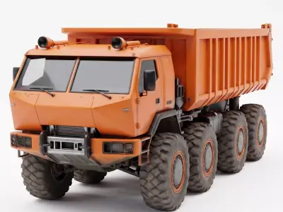 Realistic Heavy Industrial Dump Truck 3D Model Low-poly 3D model