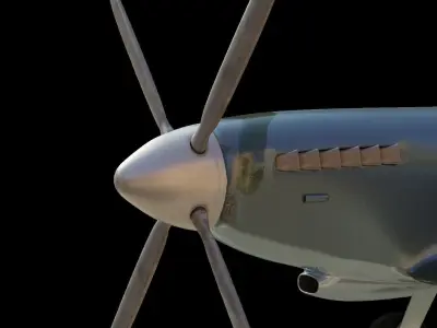 supermarine spitfire Low-poly 3D model 2