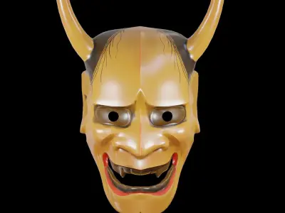 Collection of Japanese Masks Noh theater masks  3D Model Pack
