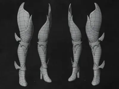 Royal Leg Armor Metal Asset Low-poly 3D model