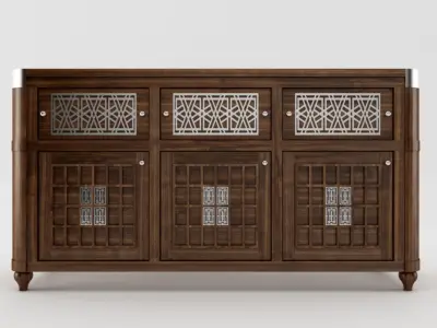 Antique Sideboard Low-poly 3D model