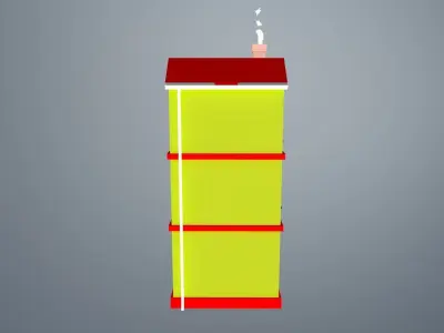 Building with smoke Free 3D model