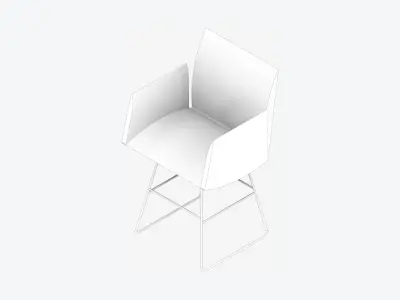 Chair - Contemporary - Armrests - Wire - Legs - Type 1 Low-poly 3D model