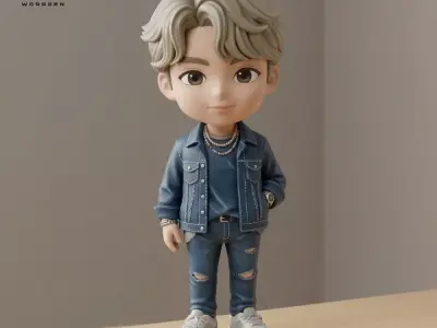 BTS Characters Pack Sculpture STL   Multi-Part K-Pop Figures 3D print model
