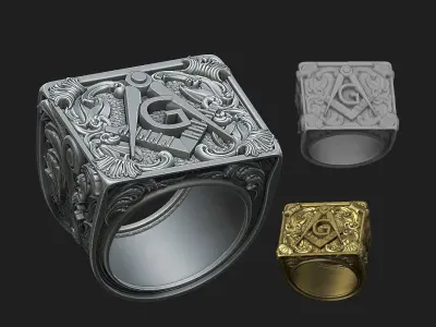 mason ring 3D print model