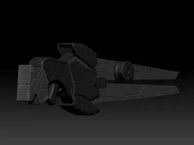 High Poly Sci Fi Weapon 3D model