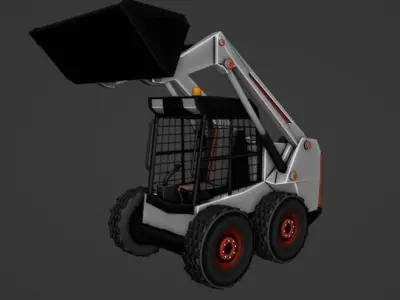 skid steer loader lowpoly Low-poly 3D model
