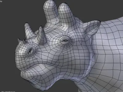 uintatherium 3d rhinoceros Low-poly 3D model