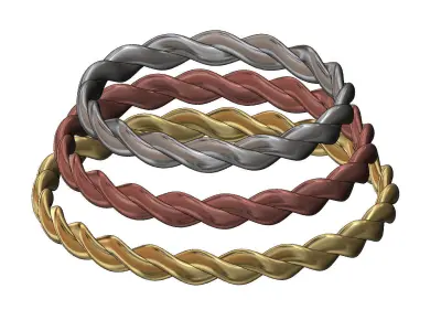 Braided rope bangle sizes S M L 3D print model