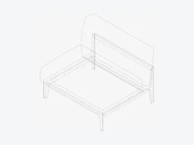 Furniture - Sofa - Contemporary - Oak - Chair Low-poly 3D model