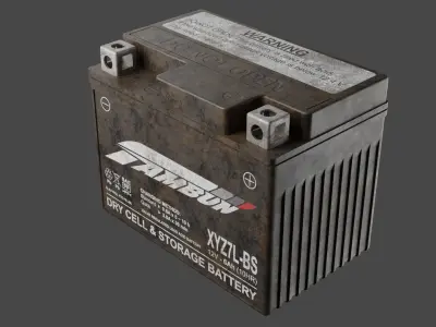 Motorcycle Battery Dirt Low-poly 3D model get