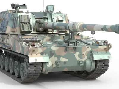 K9 Thunder Howitzer   Low-poly 3D model