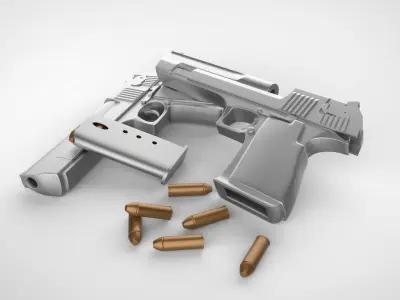 Desert Eagle 44 Pistol Low-poly 3D model