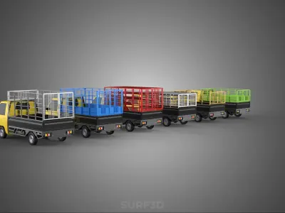 ALL TYPE CAGE BAKKIE UTE PICKUP TRUCK TRANSPORT DELIVERY CARGO 3D model
