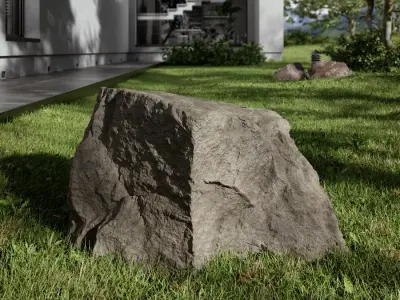  Cool Toned Cubed Large Rock Boulder Model  purchase