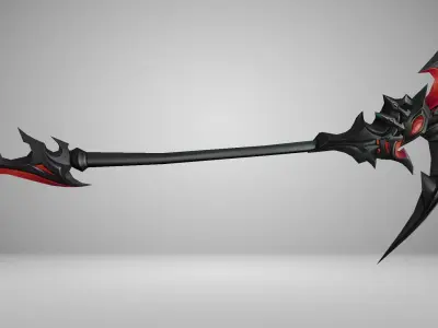 Futuristic Scythe Low-poly 3D model 5
