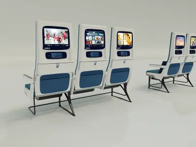 Aircraft seat-Airbus A380 economy seat-high detailed Low-poly 3D model