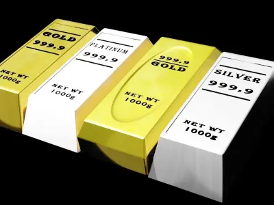 Gold Silver Platinum Free low-poly 3D model