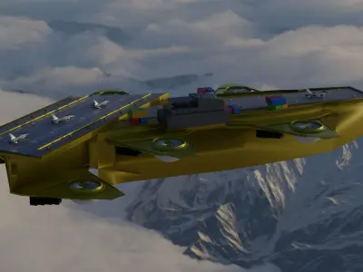 Flying Military Ship 3D model