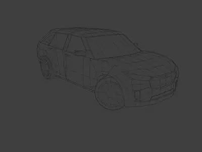 Low Poly Modern Generic Full-Sized Sedan Low-poly 3D model