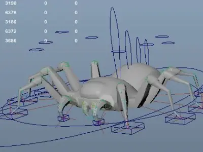 Spider Rigged Low-poly 3D model purchase