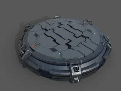 Futuristic podium Low-poly 3D model