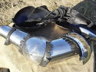 WG 7061 - Armour plate bracers - DXF Armor Pattern Low-poly 3D model