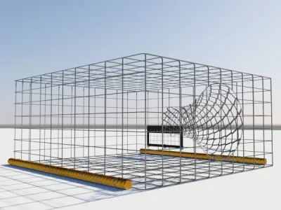 Square Fish Trap 1 3D model