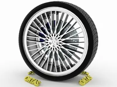 ORTAS CAR WHEEL RIM 84 GAME READY WHEEL RIM TIRE 3D model