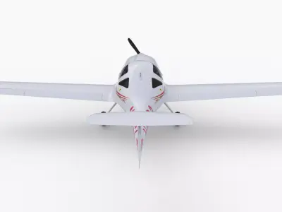 Aircraft Diamond DA-20 Red Low-poly 3D model