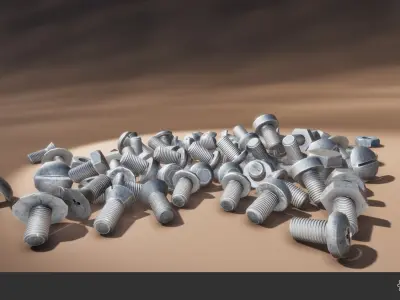Bolt Set Low-poly 3D model
