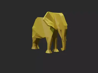 Elephant animal Low-Poly Game Dev Interior Statuette PBR Low-poly 3D model