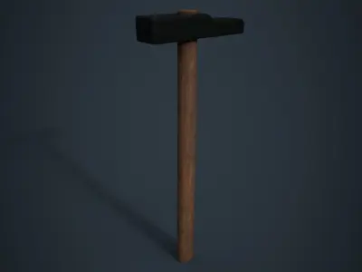 Old hammer and new hammers texture Low-poly 3D model