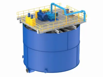 Flotation Cell Low-poly 3D model