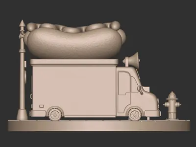 Food Truck Diorama Figure 3D print model