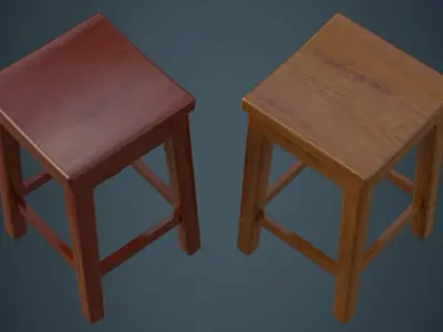 Stool 1A Low-poly 3D model