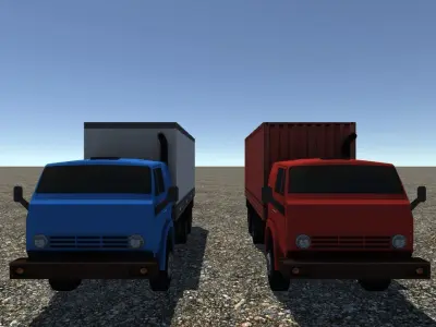 Industrial Small Truck Pack - V Low-poly 3D model