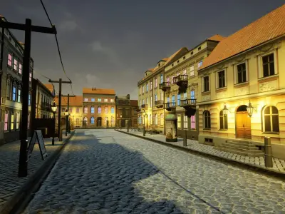 Historical City Unreal Engine Low-poly 3D model
