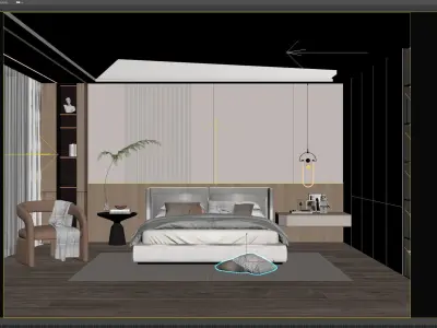 Cozy Bedroom interior scene 3D model shop