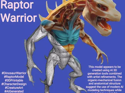 Battle-Ready Raptor Warrior Free 3D print model