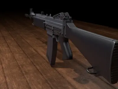 Stoner 63 ar Low-poly 3D model