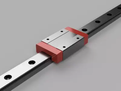 MGN12H Linear Rail Carriage Full Assembly 150 300 450mm STEP 3D model