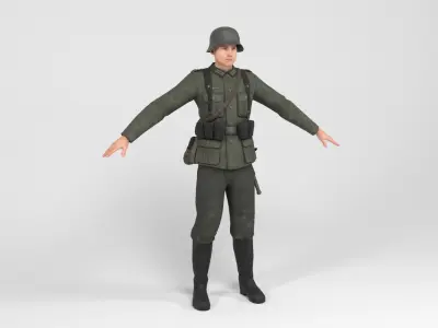 German Soldier 1 Low-poly 3D model