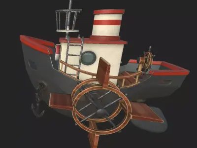 Fantastic Boat Free low-poly 3D model