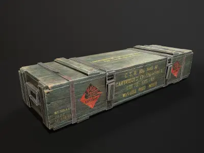 Ammo Box Set Low-poly 3D model