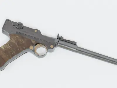 The Luger Pistol Long Barreled 9mm Low-poly 3D model