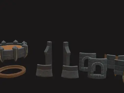 Tower Defense Constructor  part Pbr1 Low-poly 3D model