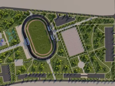 Master park-public park-Private Park Landscape 3D model buy