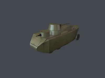 Armored train BAD-2 Low-poly 3D model