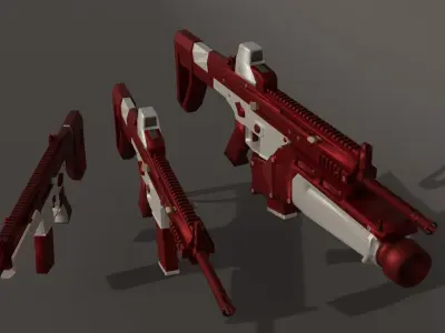 Low-poly military rifles guns 35 986 tris Low-poly 3D model